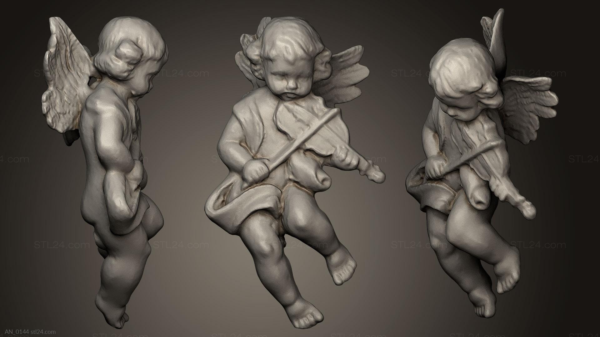 3d модели ангелы (Скрипка Ангела, AN_0144) 3D модель для ЧПУ станка